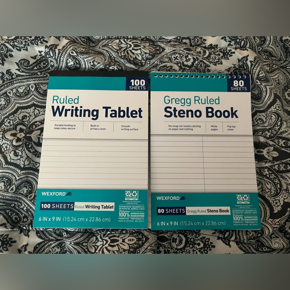 School supplies notebooks